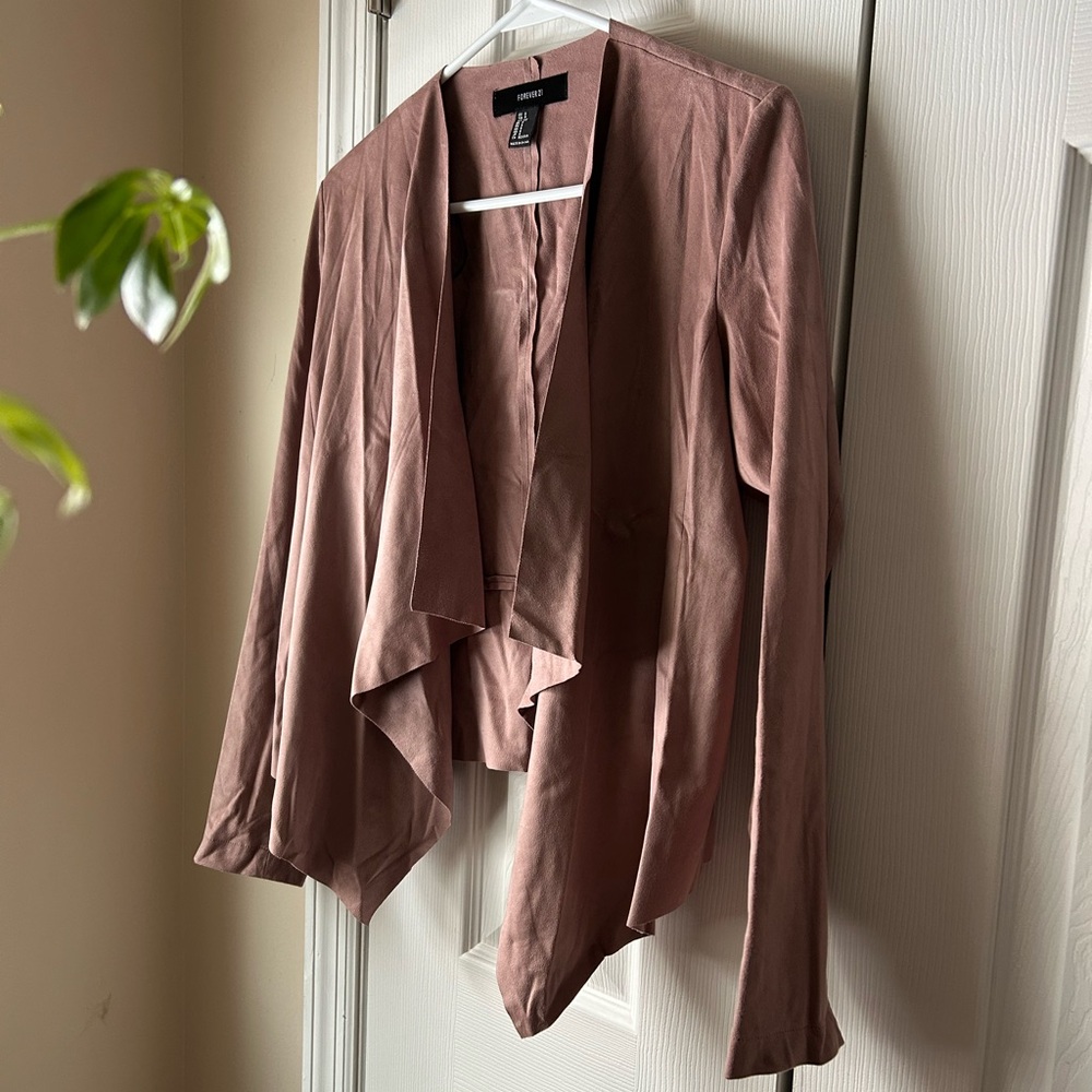Pink Suede Cardigan